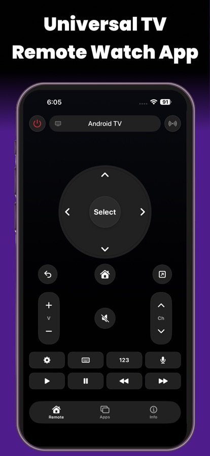 Universal TV Remote Watch App screenshot